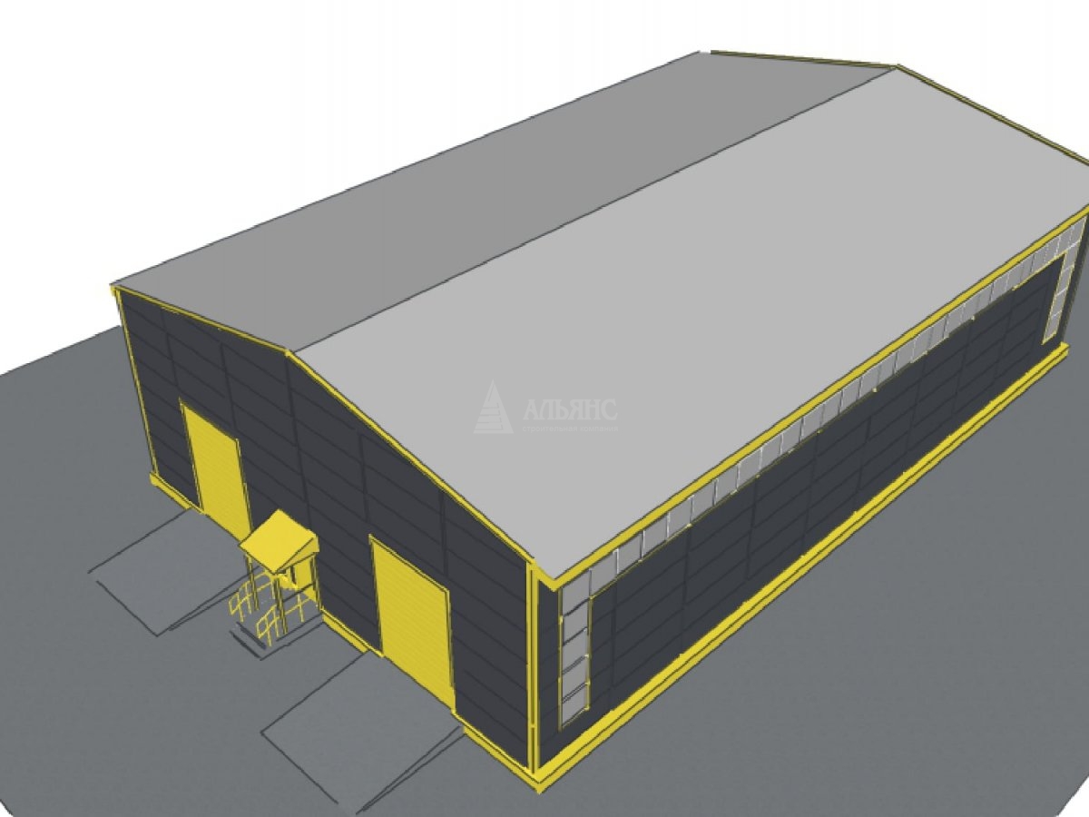 3D визуализация Грузовое СТО из сэндвич-панелей - фото 11