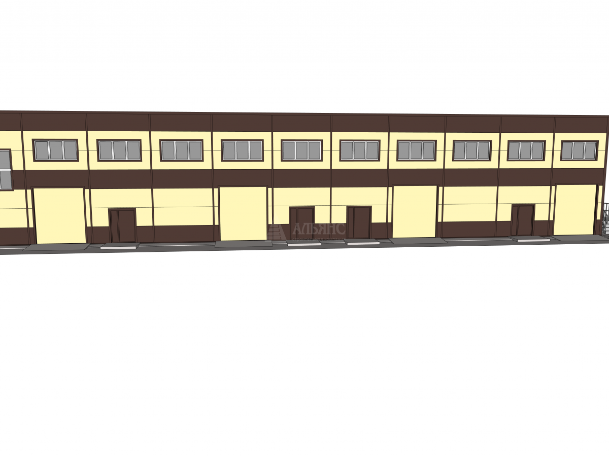 3D визуализация Проект ангара-склада из сэндвич-панелей - фото 6