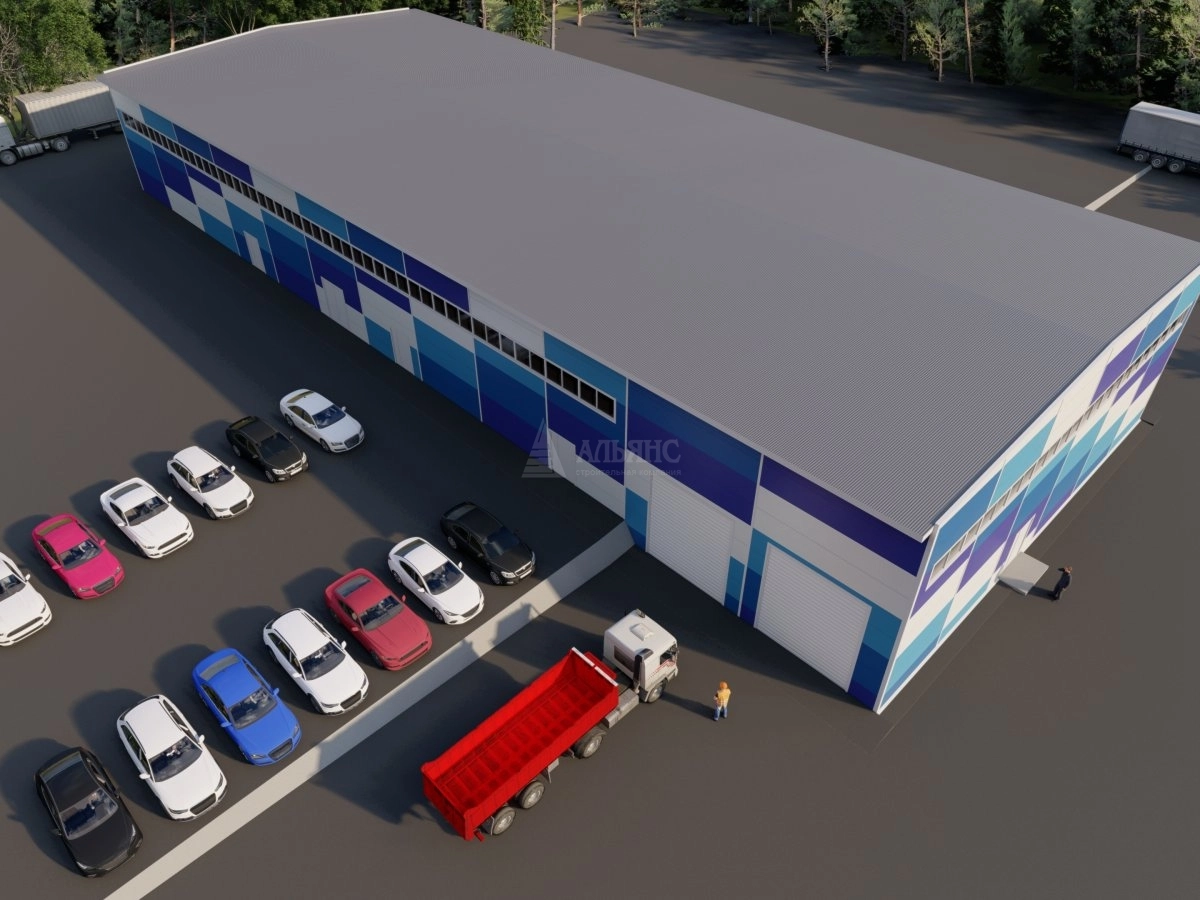 3D визуализация Производственное здание из сэндвич-панелей - фото 5